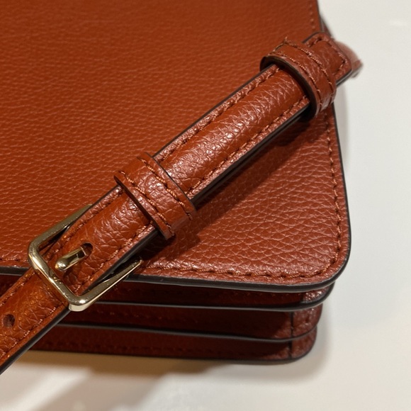 ☀️NWT Kate Spade Eva Leather Crossbody Gold-tone Chestnut Butter Adj Strap Brown - Picture 14 of 16